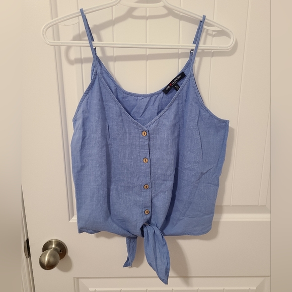 🌟 Denim Tie Tank Top Size Large - Picture 6 of 7
